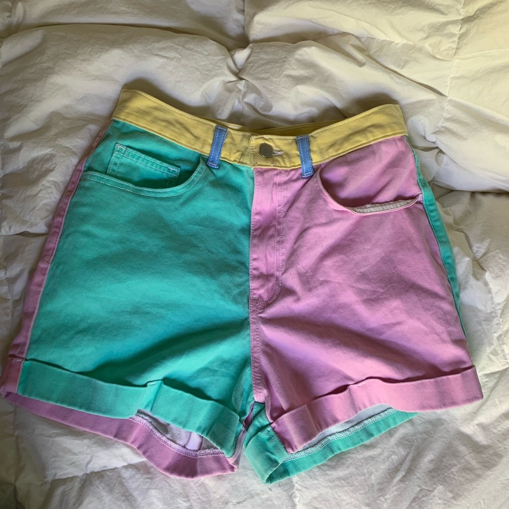 American Apparel color block shorts
